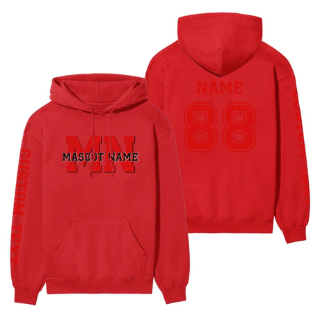 Custom School Mascot on a Hoodie With Initials and Mascot Name on a Hoodie