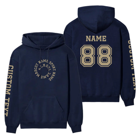 Custom School Spirit on a Hoodie With Spiral Text Design on a Hoodie