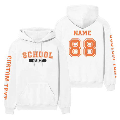 Custom School Spirit on a Hoodie With School and Mascot With Classic Design on a Hoodie