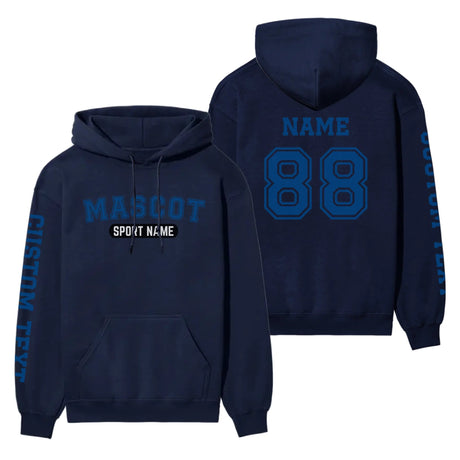 Custom School Spirit on a Hoodie With Mascot and Sport With Classic Design on a Hoodie