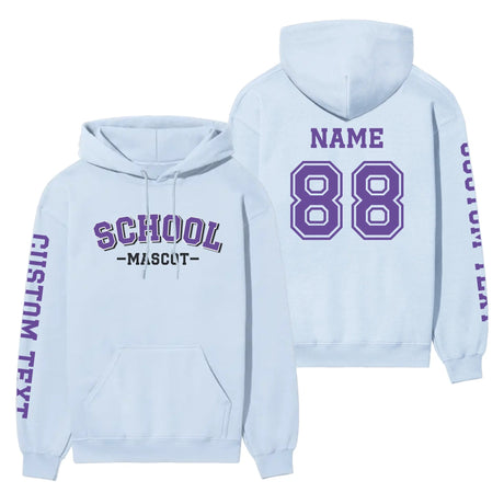Custom School Spirit on a Hoodie With School and Mascot Name With Classic Arch Design on a Hoodie