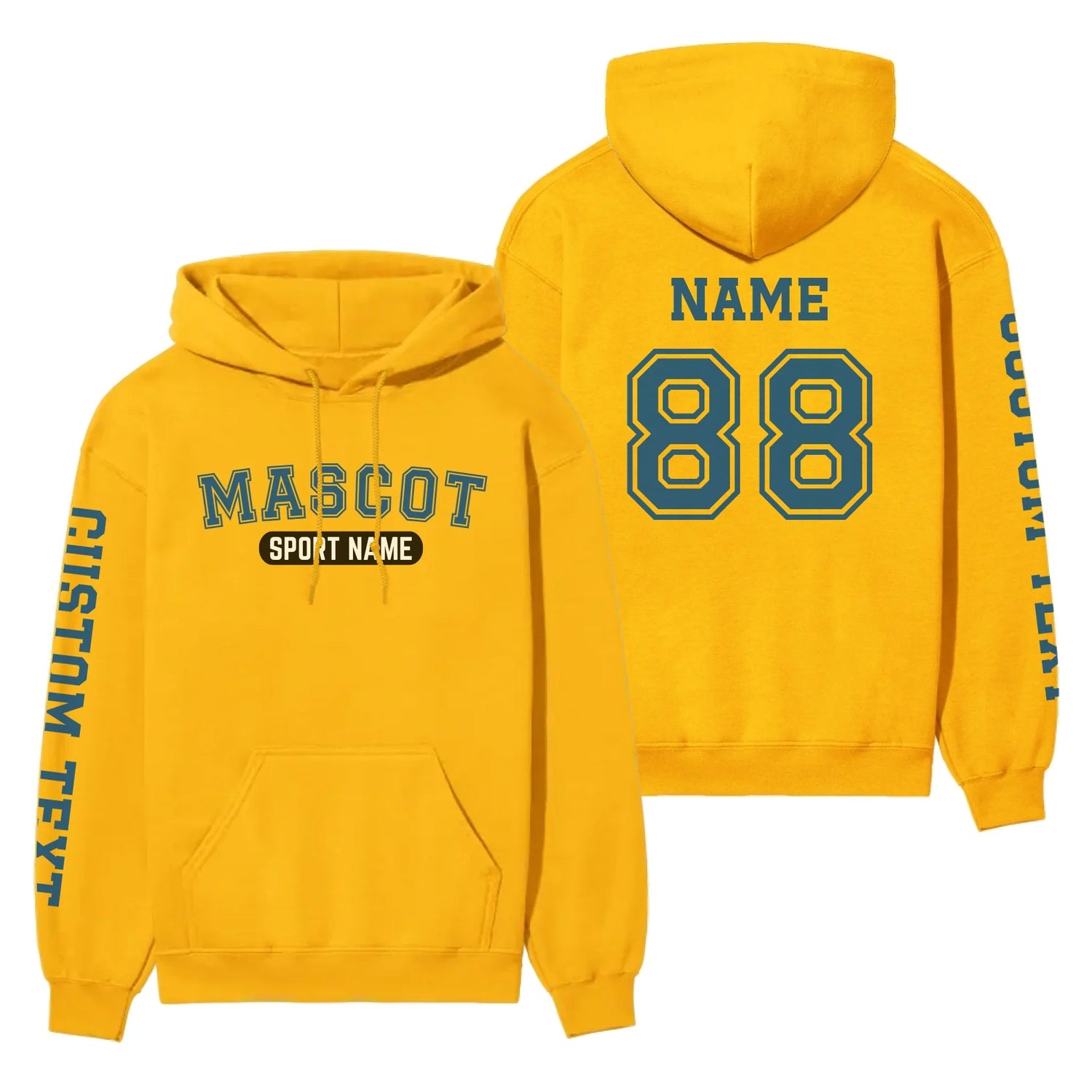 Custom School Spirit on a Hoodie With Mascot and Sport With Classic Design on a Hoodie