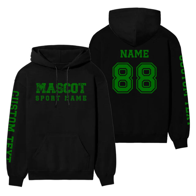 Custom School Spirit on a Hoodie With Mascot and Sport with Grunge and Classic Design on a Hoodie