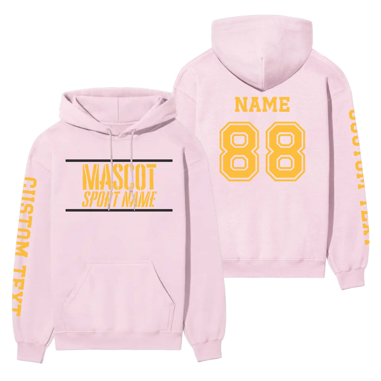 Custom School Spirit on a Hoodie With Mascot and Sport With Stencil Design on a Hoodie