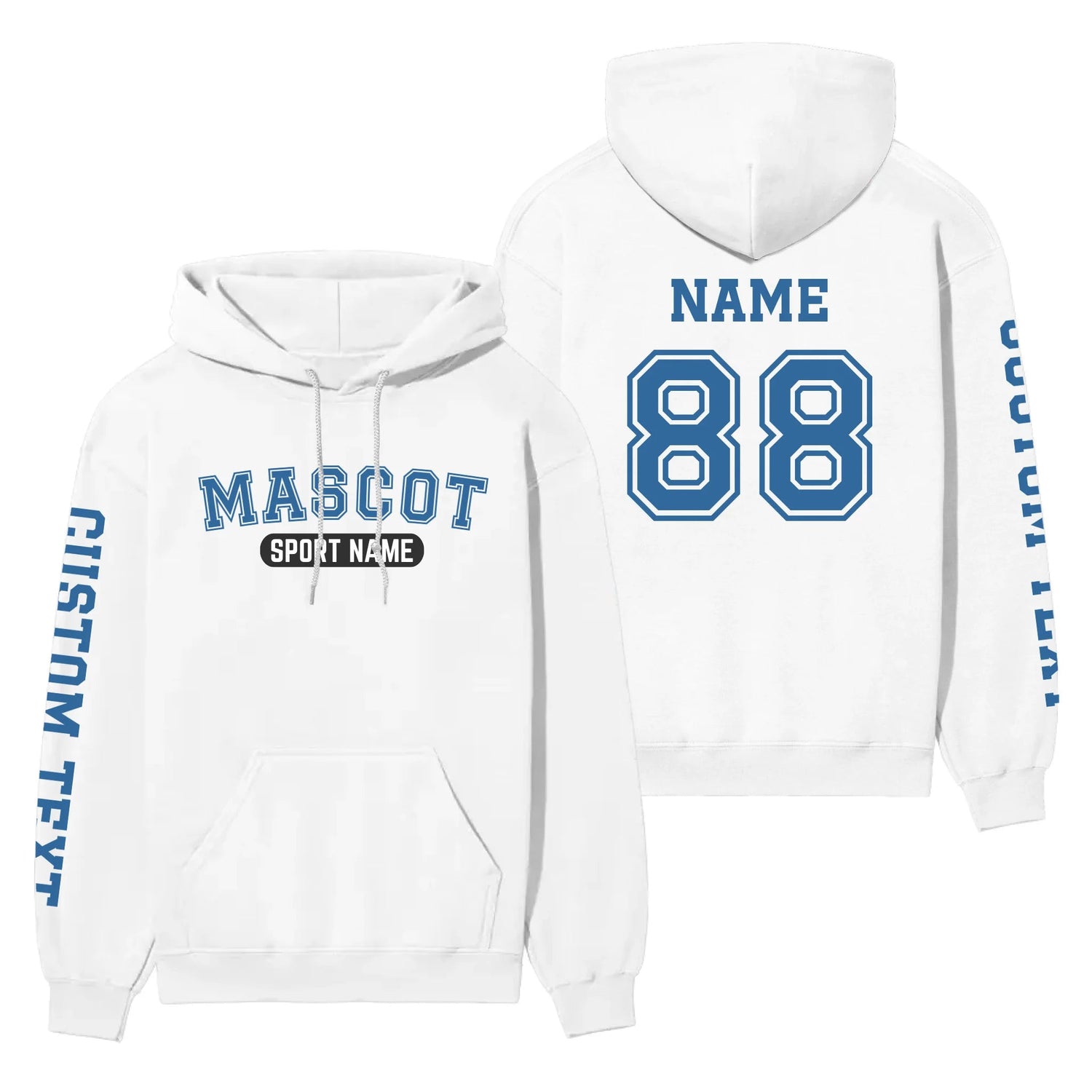 Custom School Spirit on a Hoodie With Mascot and Sport With Classic Design on a Hoodie