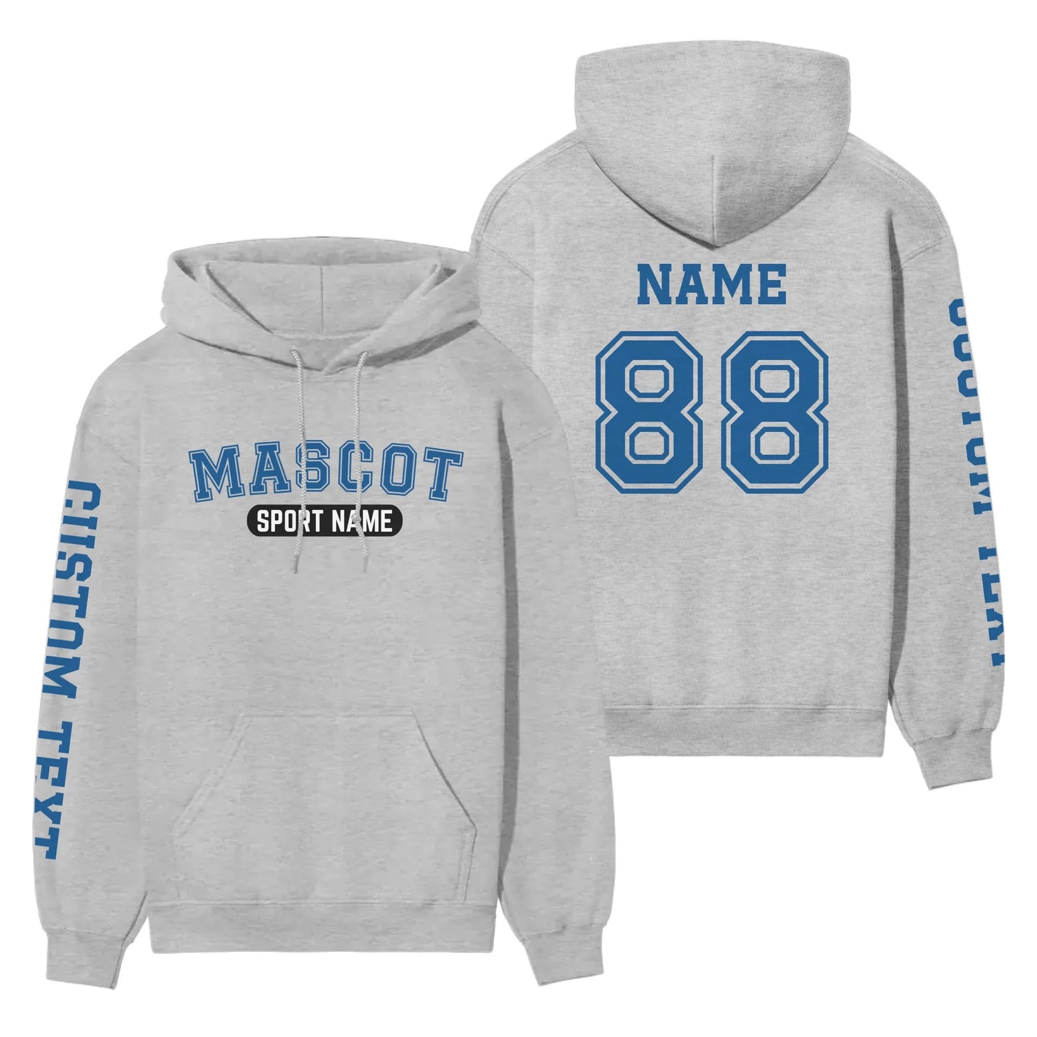 Custom School Spirit on a Hoodie With Mascot and Sport With Classic Design on a Hoodie