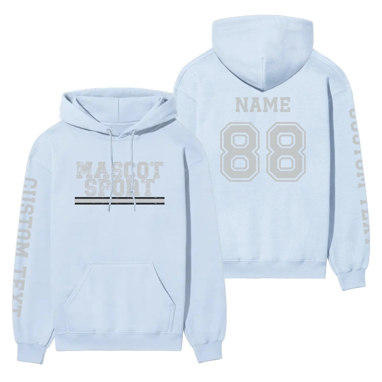 Custom School Spirit on a Hoodie With Mascot and Sport with Grunge Design on a Hoodie