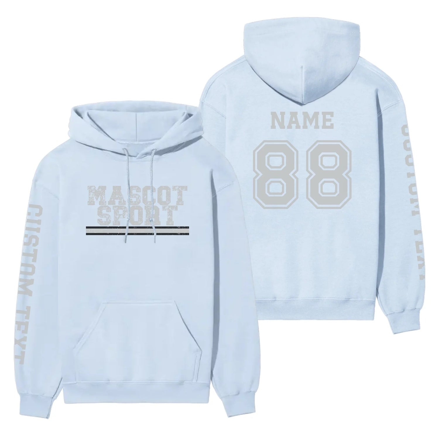 Custom School Spirit on a Hoodie With Mascot and Sport with Grunge Design on a Hoodie