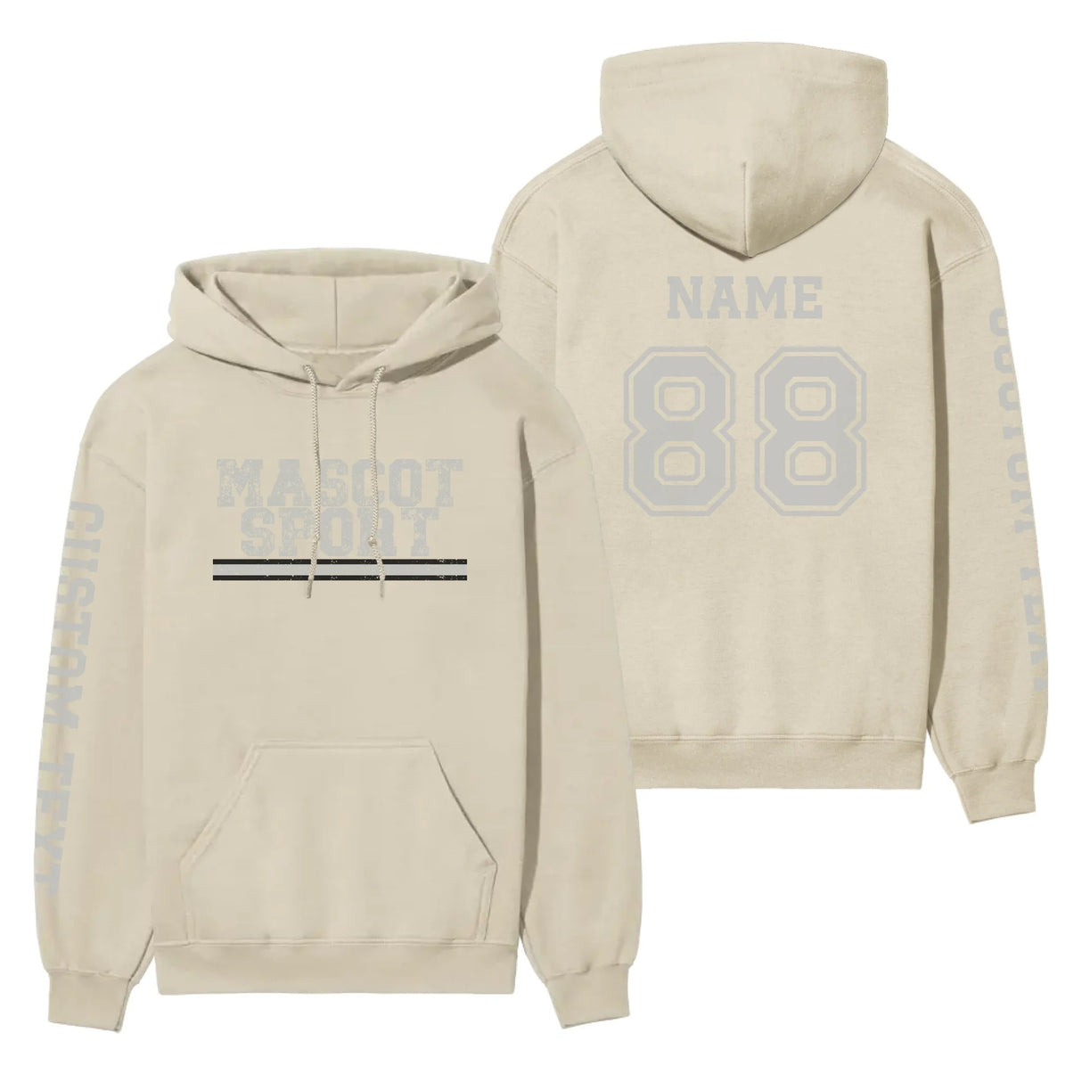 Custom School Spirit on a Hoodie With Mascot and Sport with Grunge Design on a Hoodie