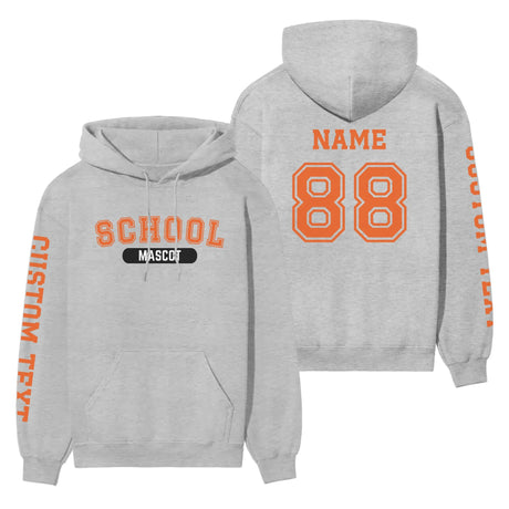 Custom School Spirit on a Hoodie With School and Mascot With Classic Design on a Hoodie