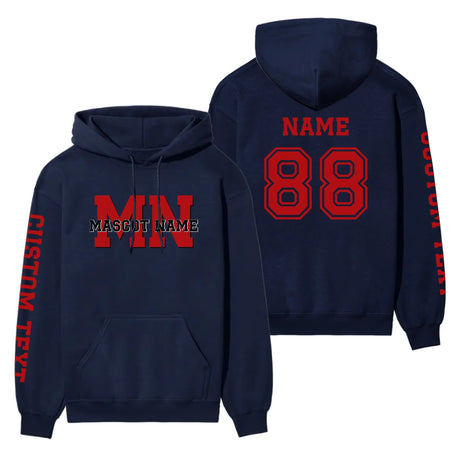 Custom School Mascot on a Hoodie With Initials and Mascot Name on a Hoodie
