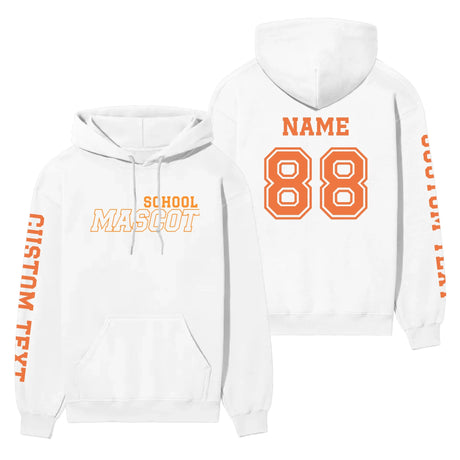 Custom School Spirit on a Hoodie With School and Mascot with Outline Design on a Hoodie