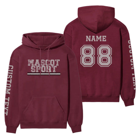 Custom School Spirit on a Hoodie With Mascot and Sport with Grunge Design on a Hoodie