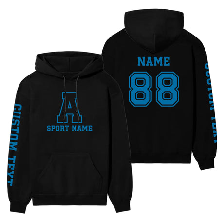 Custom School Spirit on a Hoodie With Initial & Sport With Classic Letter Block Design on a Hoodie