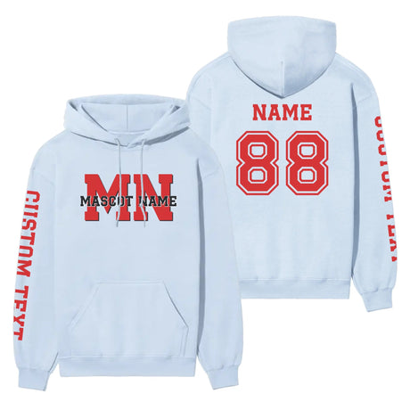 Custom School Mascot on a Hoodie With Initials and Mascot Name on a Hoodie