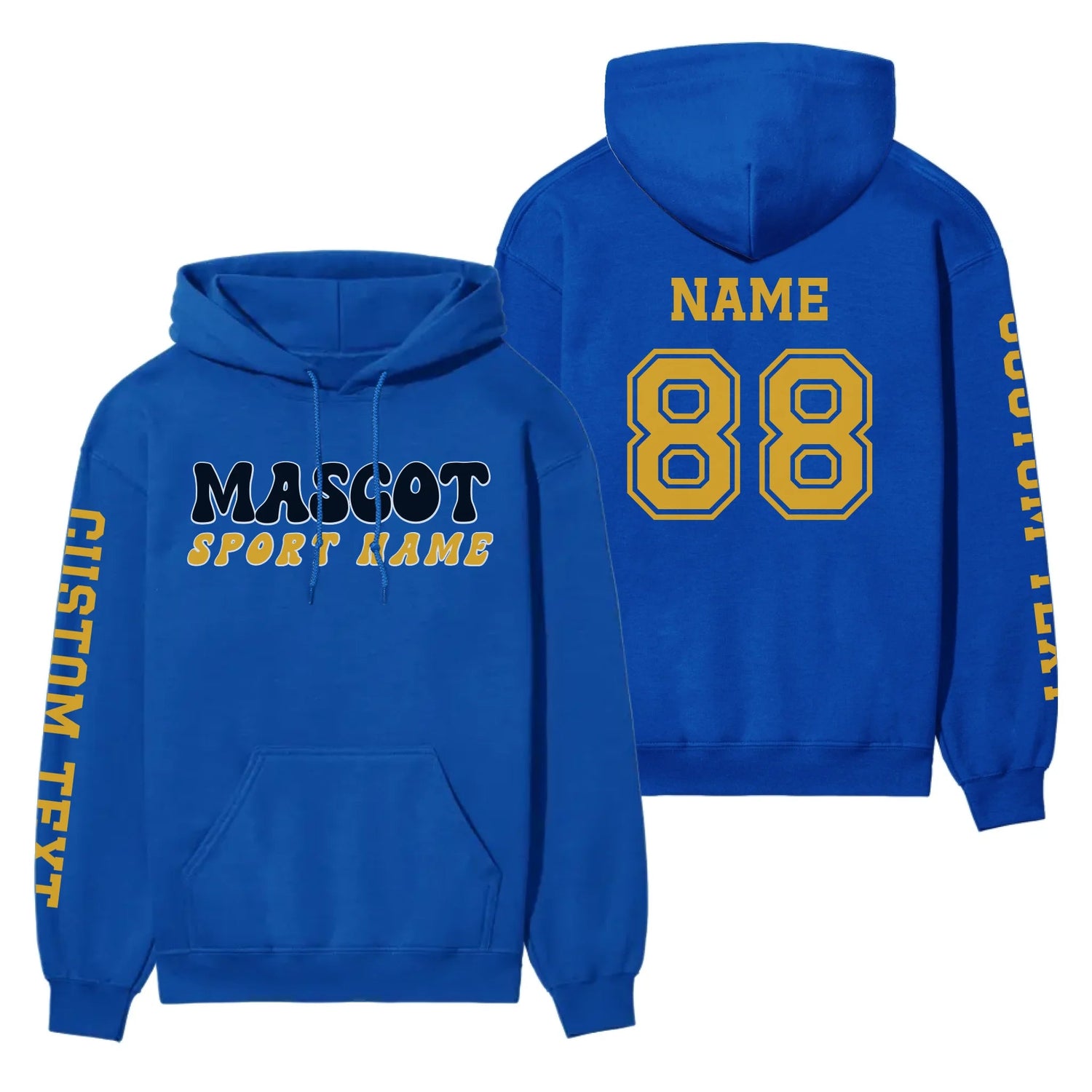 Custom School Spirit on a Hoodie With Mascot and Sport With Retro Design on a Hoodie