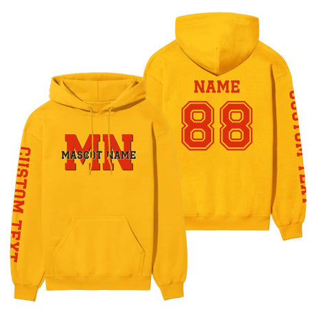 Custom School Mascot on a Hoodie With Initials and Mascot Name on a Hoodie