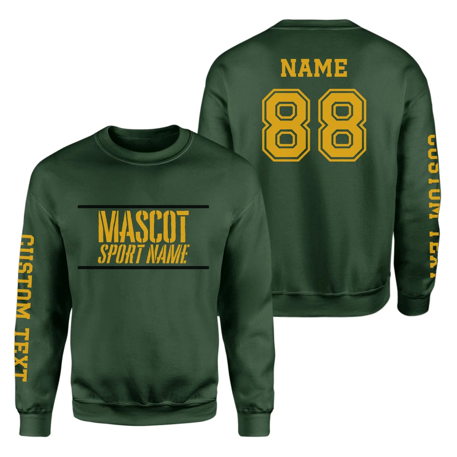 Custom School Spirit on a Sweatshirt With Mascot and Sport With Stencil Design on a Sweatshirt