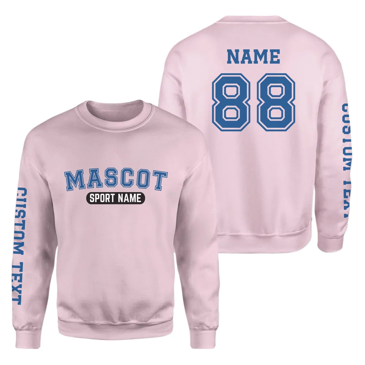 Custom School Spirit on a Sweatshirt With Mascot and Sport With Classic Design on a Sweatshirt
