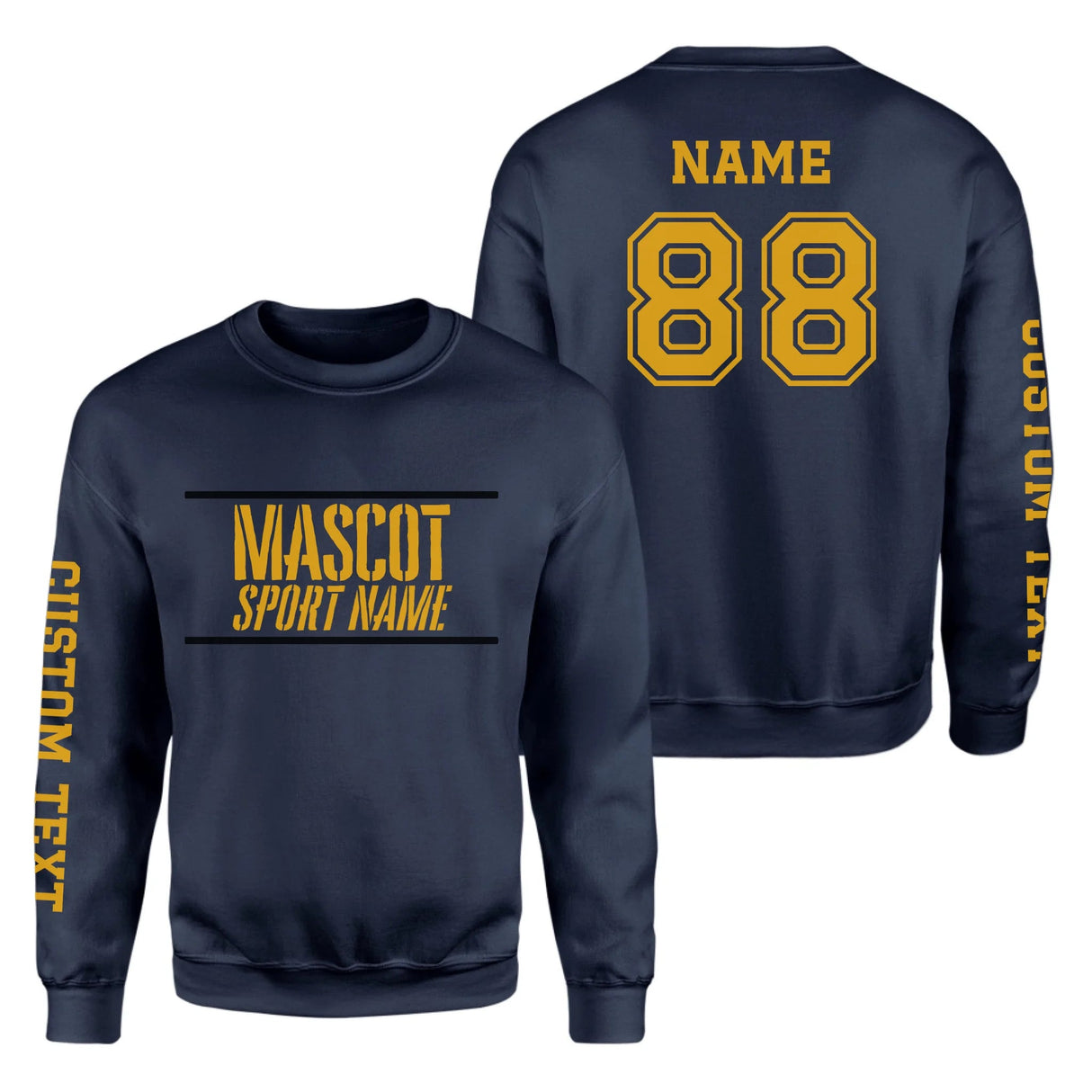 Custom School Spirit on a Sweatshirt With Mascot and Sport With Stencil Design on a Sweatshirt
