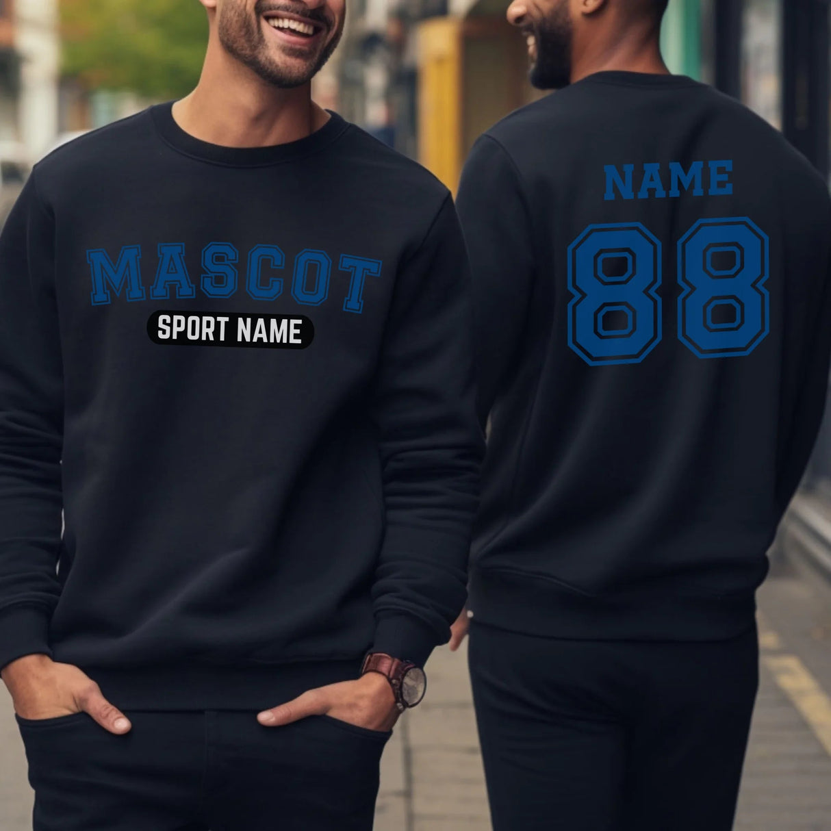 Custom School Spirit on a Sweatshirt With Mascot and Sport With Classic Design on a Sweatshirt