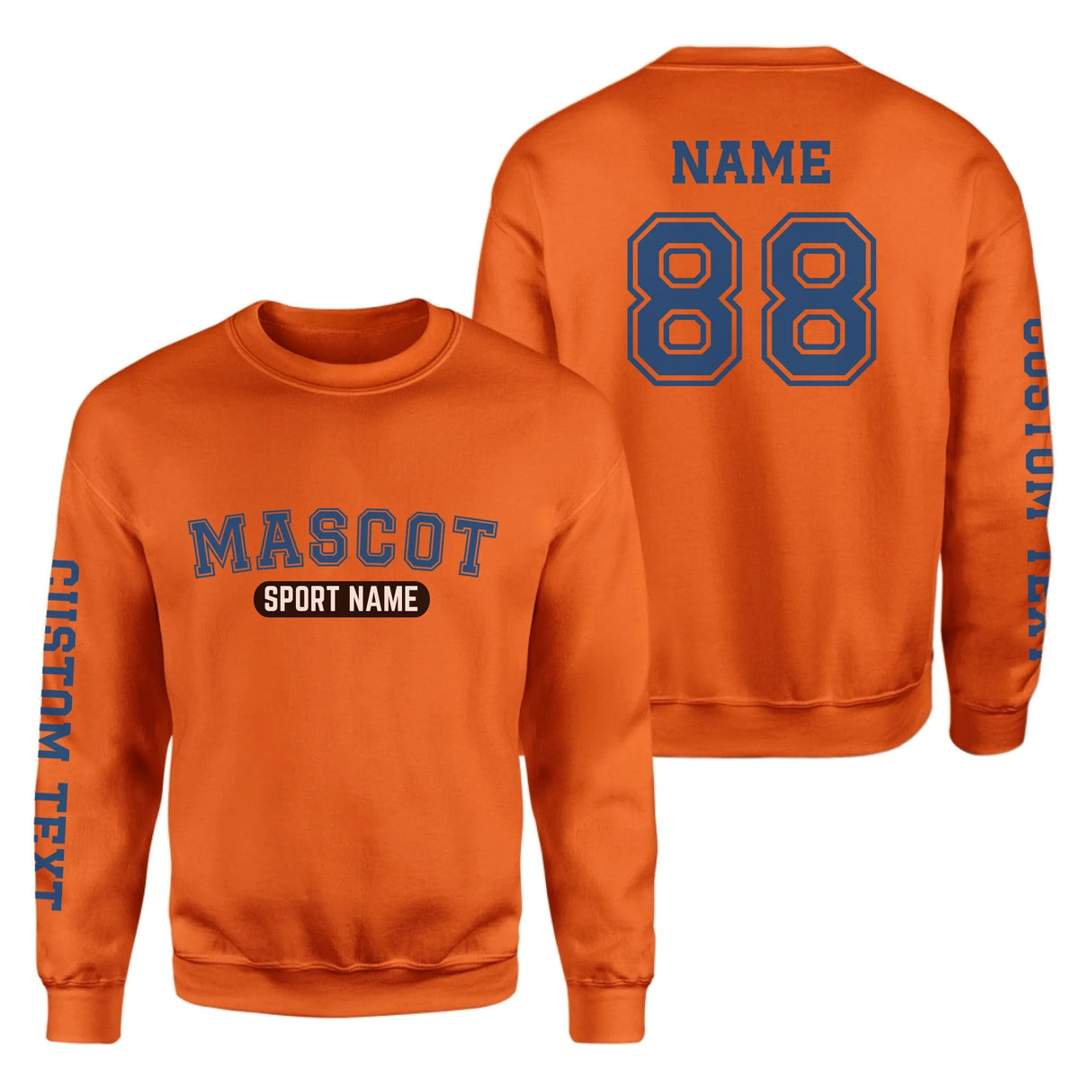 Custom School Spirit on a Sweatshirt With Mascot and Sport With Classic Design on a Sweatshirt
