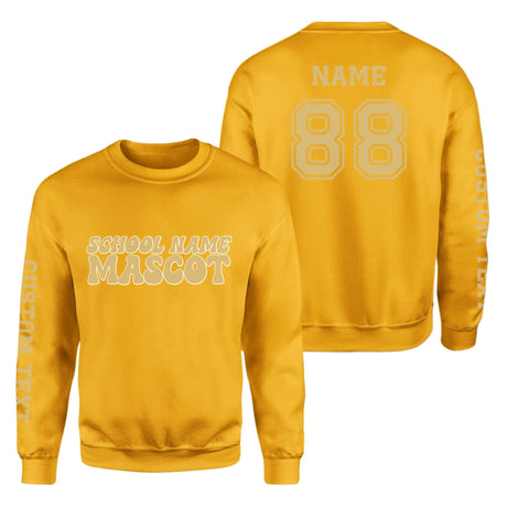 Custom School Spirit on a Sweatshirt With School and Mascot Name With Retro Design on a Sweatshirt