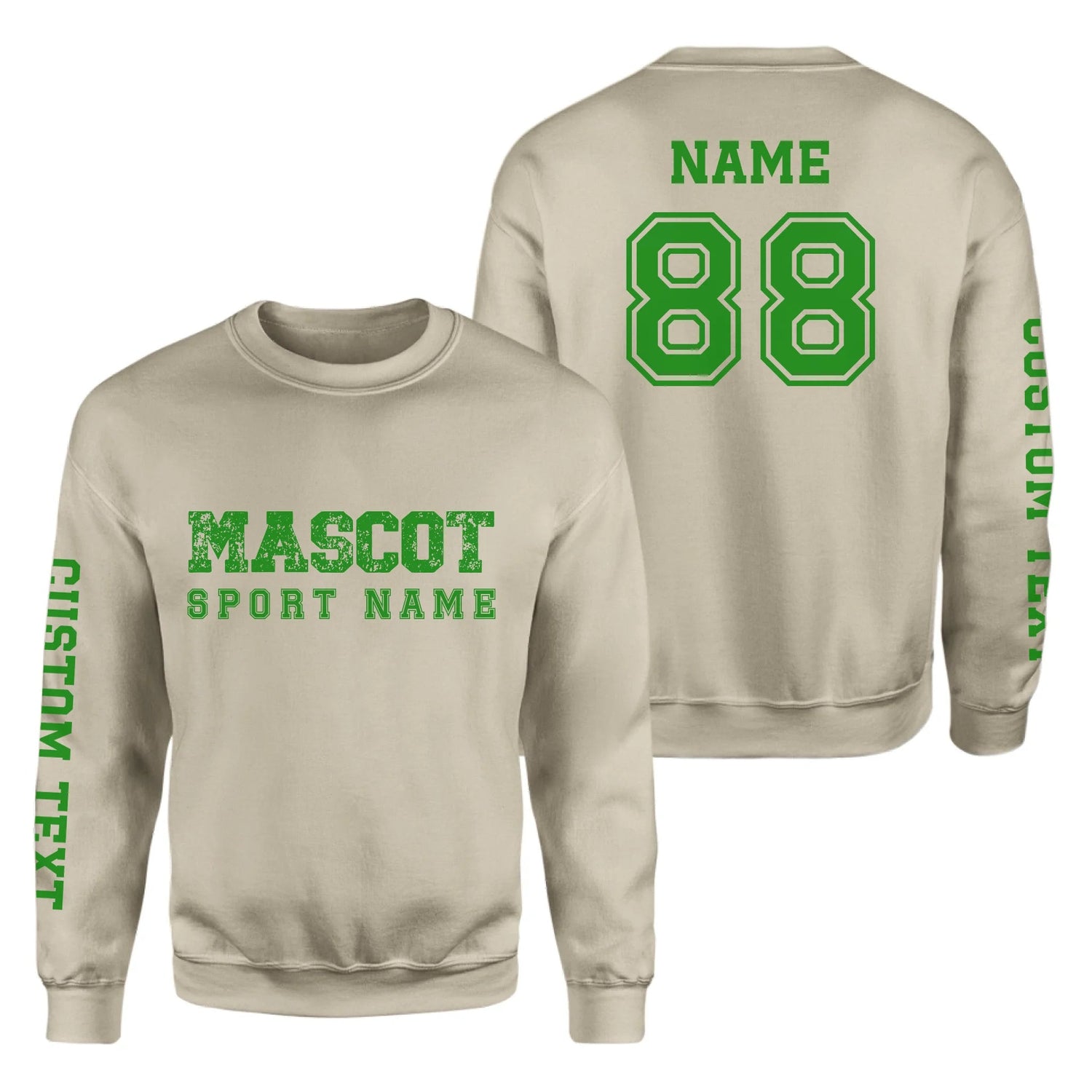 Custom School Spirit on a Sweatshirt With Mascot and Sport with Grunge and Classic Design on a Sweatshirt
