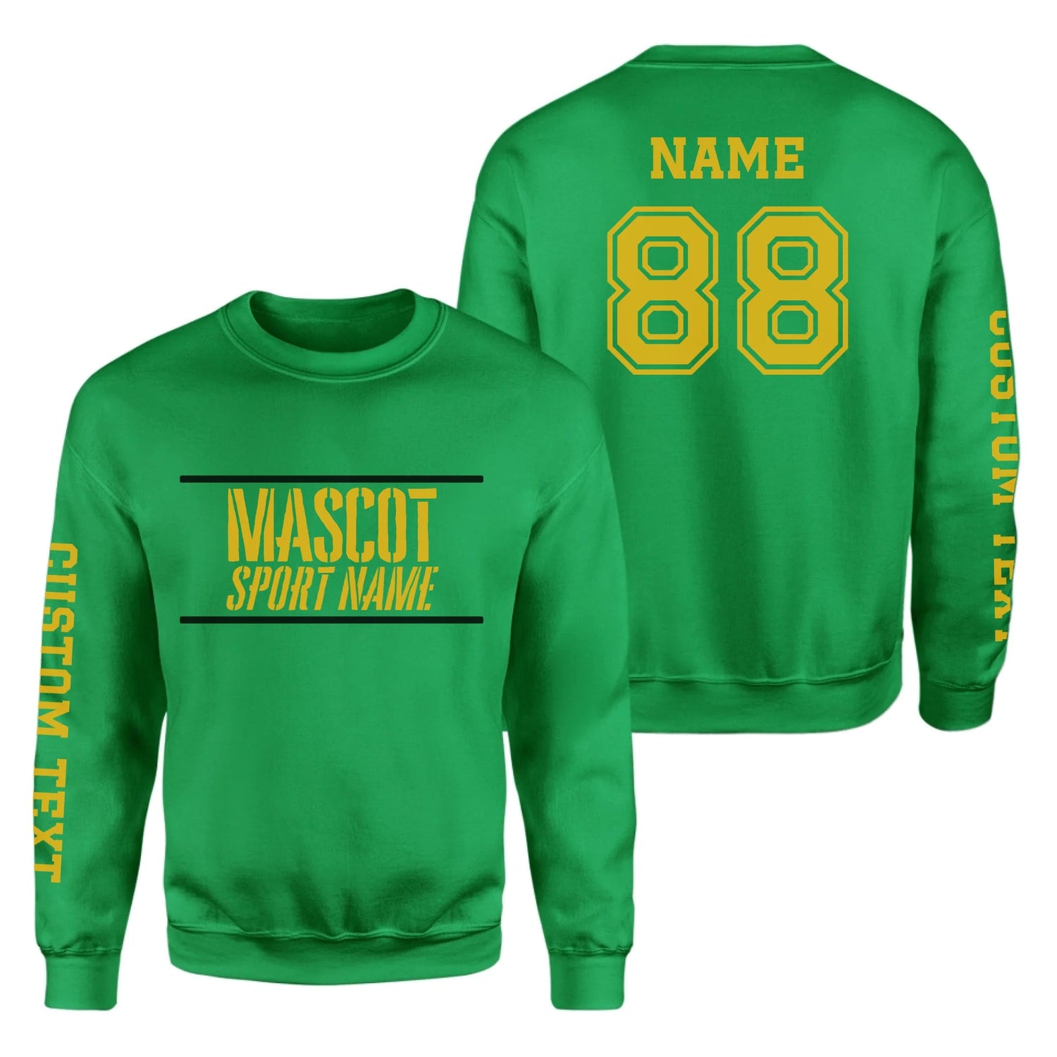 Custom School Spirit on a Sweatshirt With Mascot and Sport With Stencil Design on a Sweatshirt