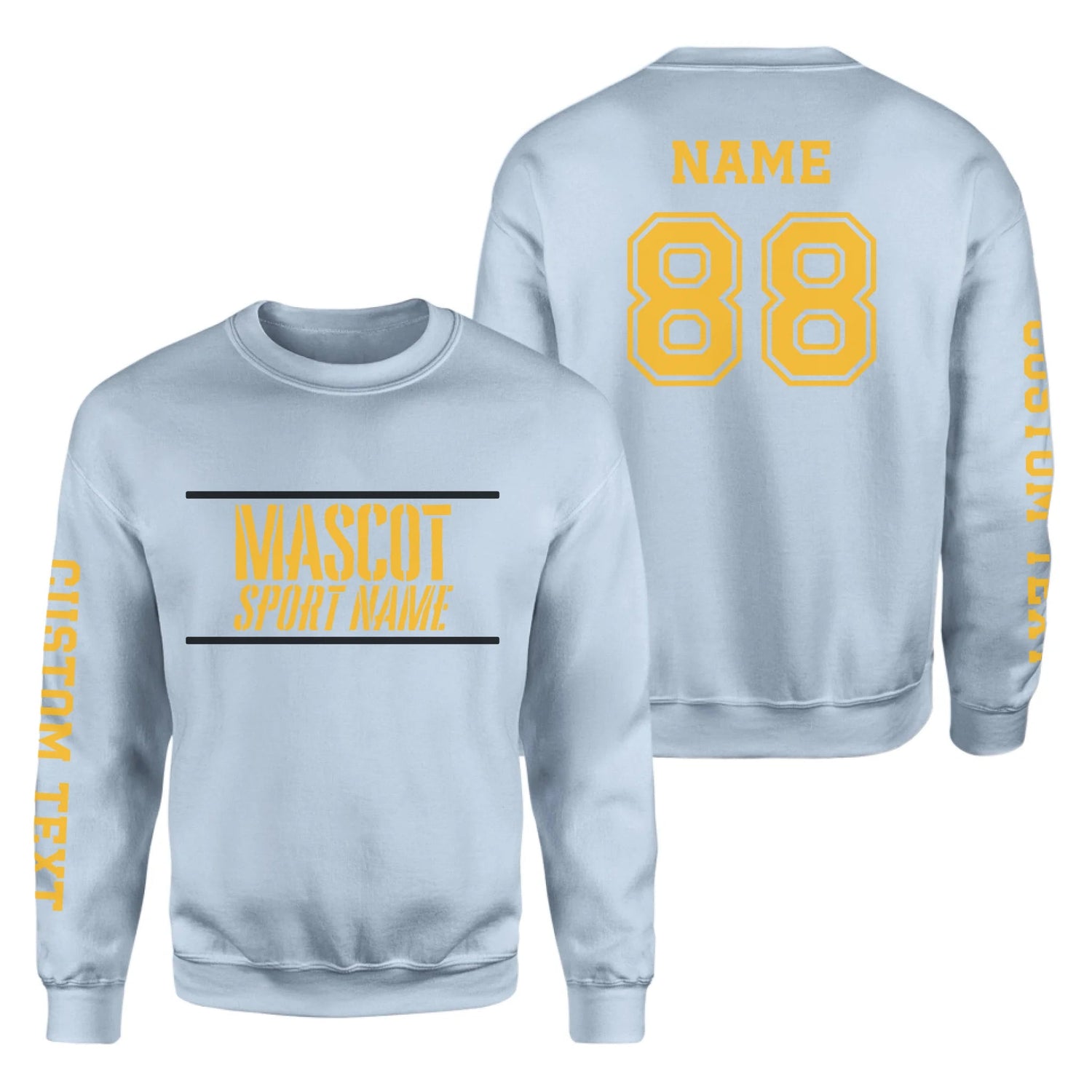 Custom School Spirit on a Sweatshirt With Mascot and Sport With Stencil Design on a Sweatshirt