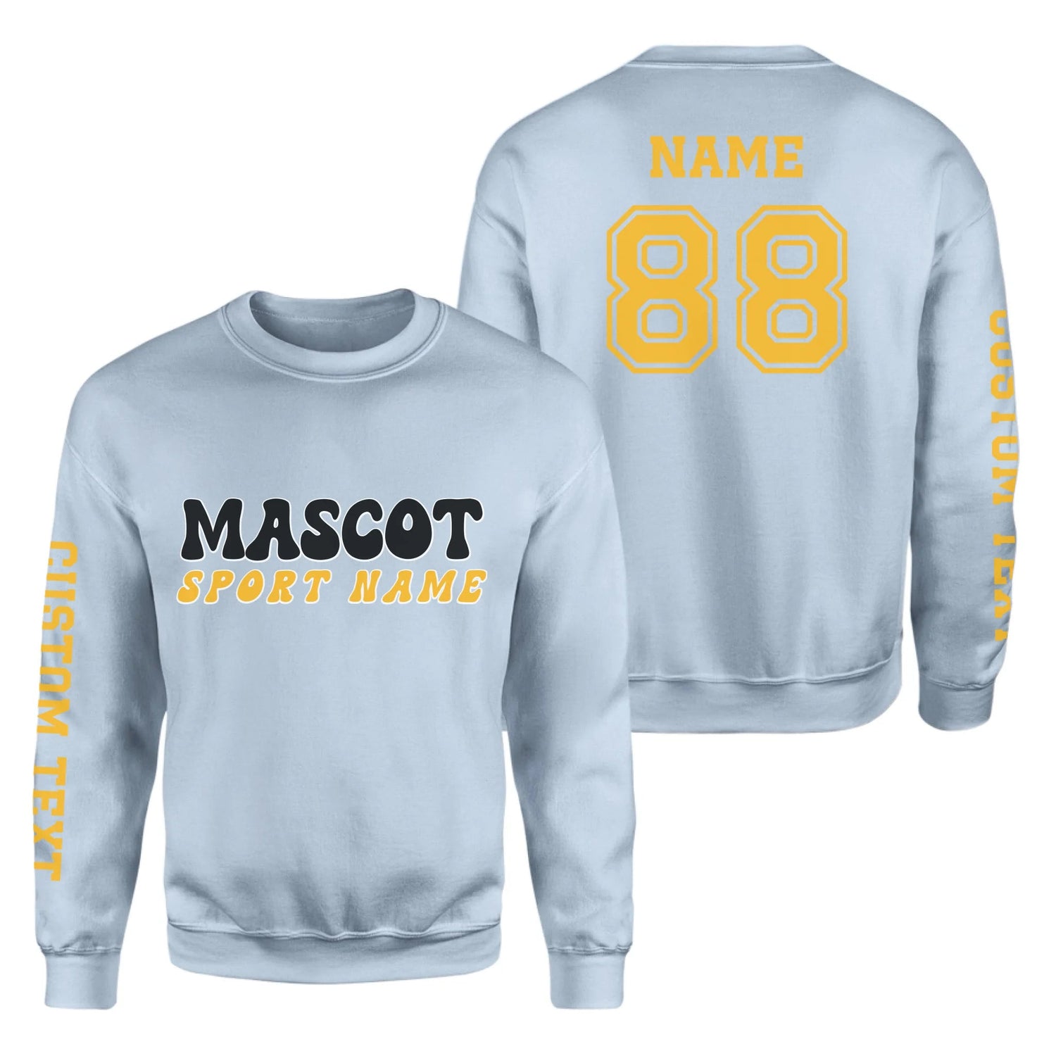Custom School Spirit on a Sweatshirt With Mascot and Sport With Retro Design on a Sweatshirt