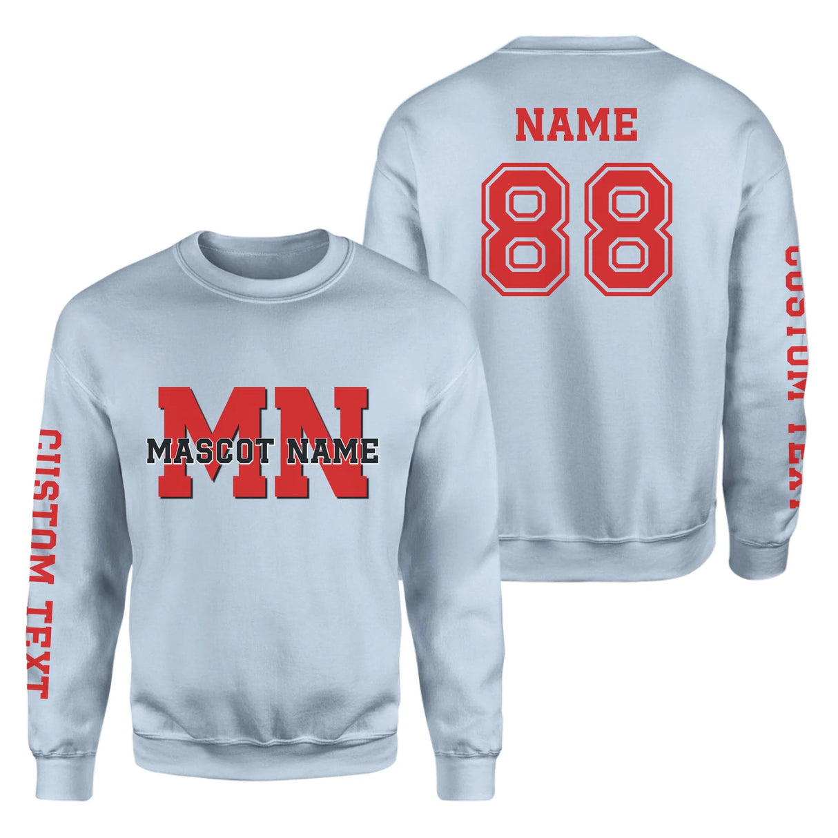 Custom School Mascot on a Sweatshirt With Initials and Mascot Name on a Sweatshirt