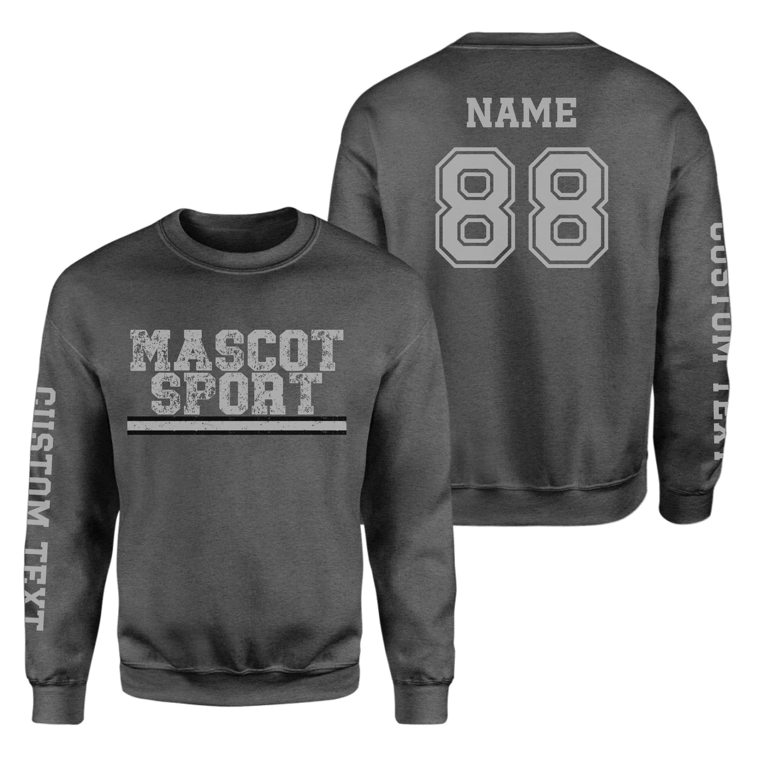 Custom School Spirit on a Sweatshirt With Mascot and Sport with Grunge Design on a Sweatshirt