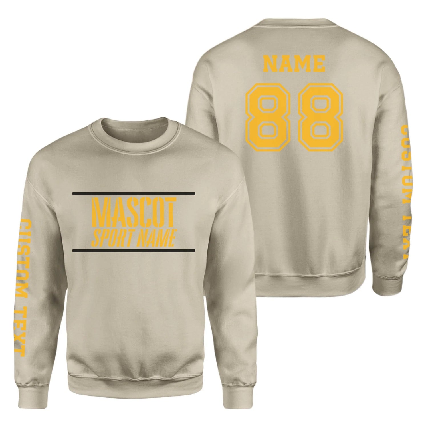 Custom School Spirit on a Sweatshirt With Mascot and Sport With Stencil Design on a Sweatshirt