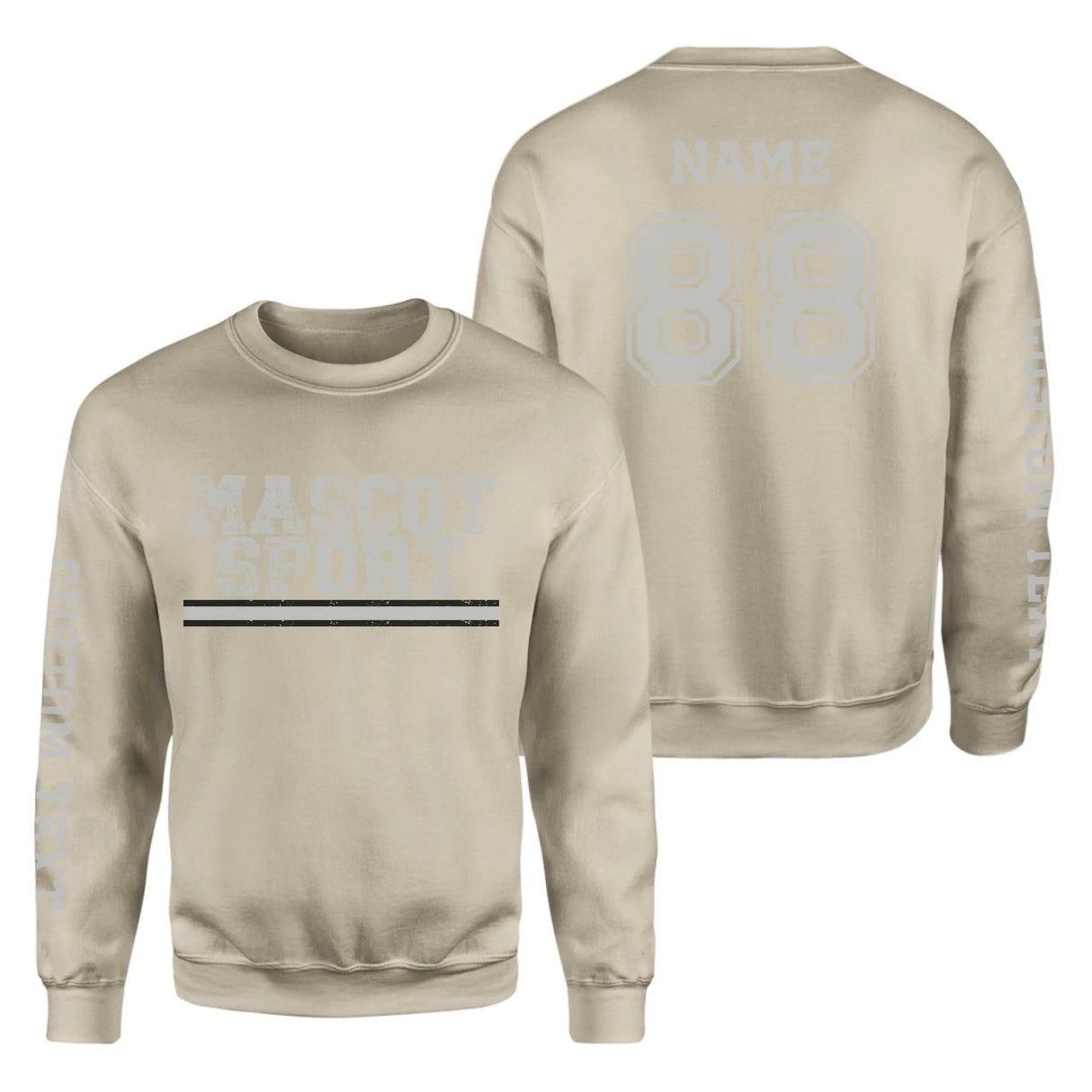 Custom School Spirit on a Sweatshirt With Mascot and Sport with Grunge Design on a Sweatshirt