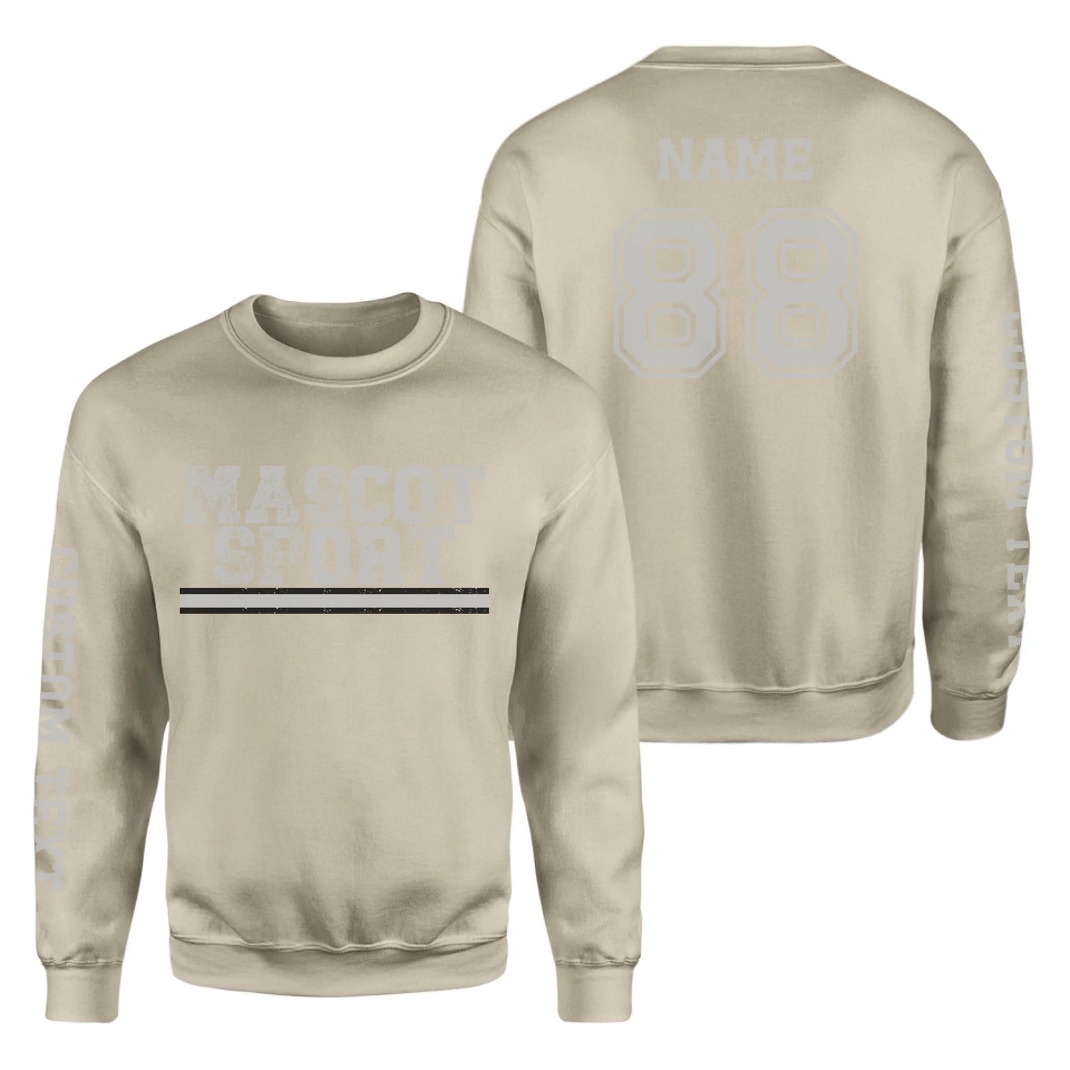 Custom School Spirit on a Sweatshirt With Mascot and Sport with Grunge Design on a Sweatshirt