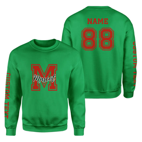 Custom School Mascot on a Sweatshirt With Large Initial and Mascot Name on a Sweatshirt
