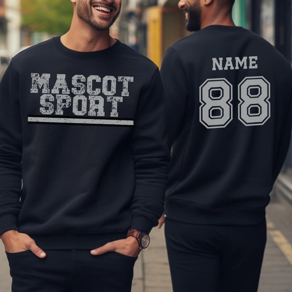 Custom School Spirit on a Sweatshirt With Mascot and Sport with Grunge Design on a Sweatshirt