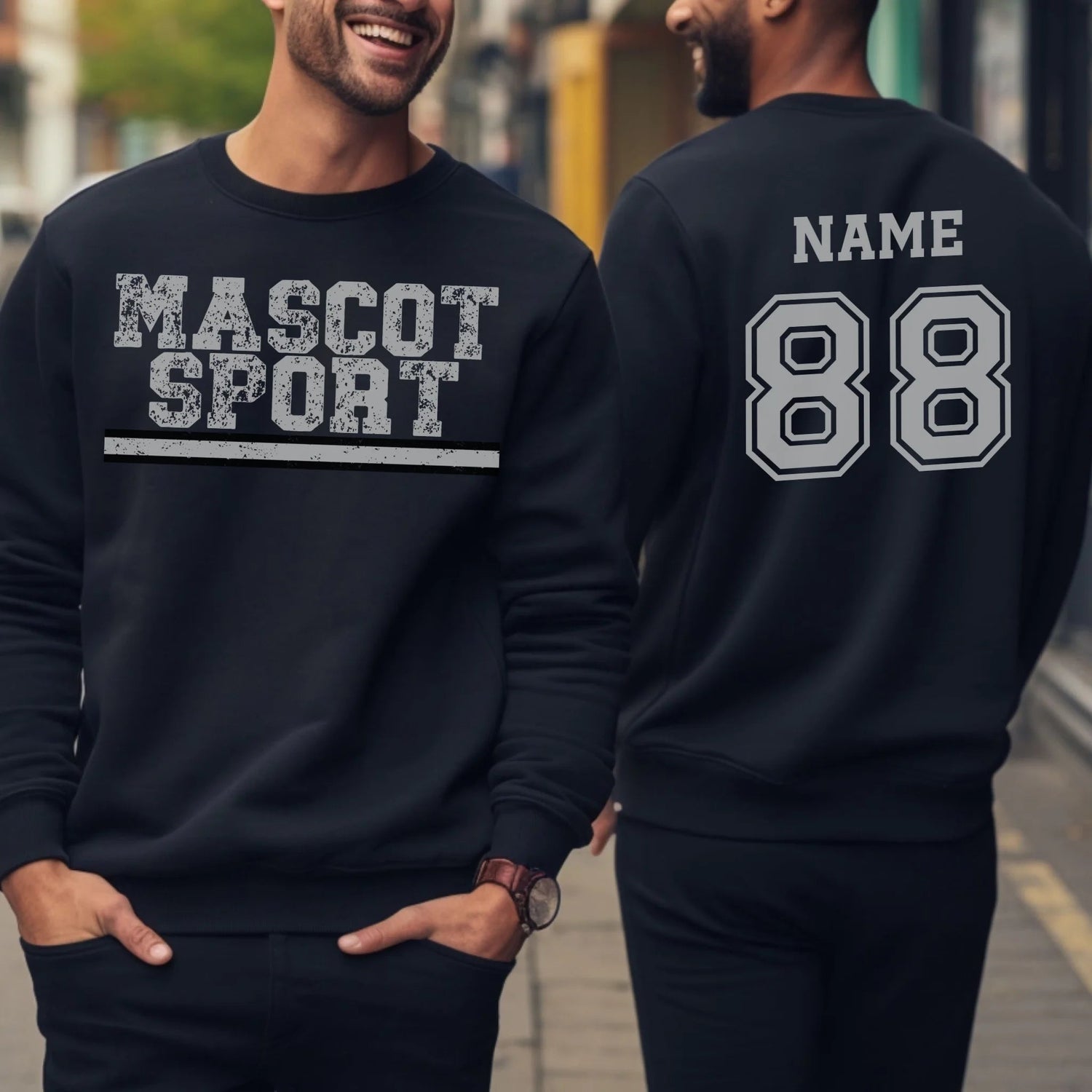 Custom School Spirit on a Sweatshirt With Mascot and Sport with Grunge Design on a Sweatshirt