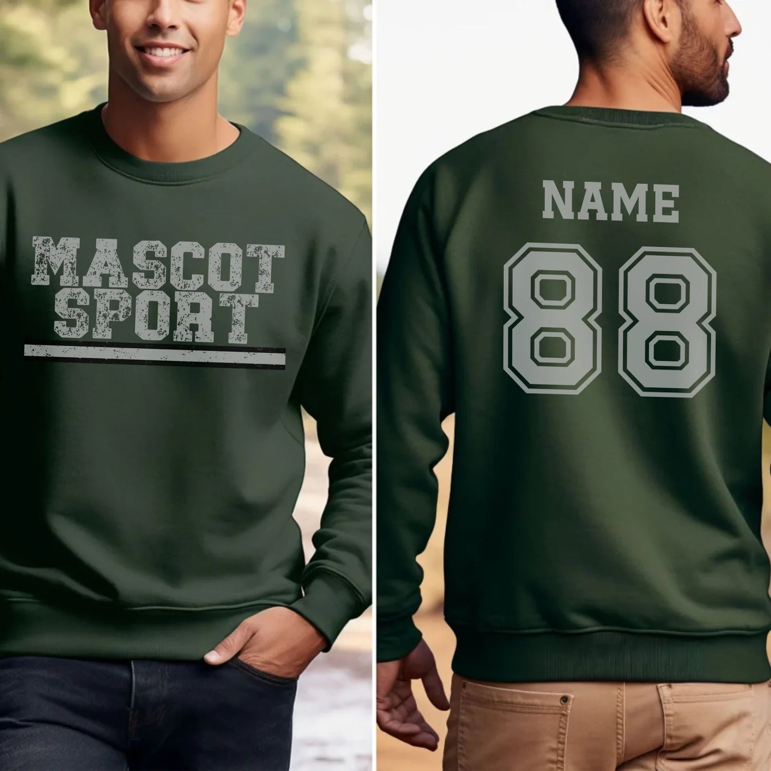 Custom School Spirit on a Sweatshirt With Mascot and Sport with Grunge Design on a Sweatshirt