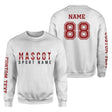 Custom School Spirit on a Sweatshirt With Mascot and Sport With Striped Text Design on a Sweatshirt