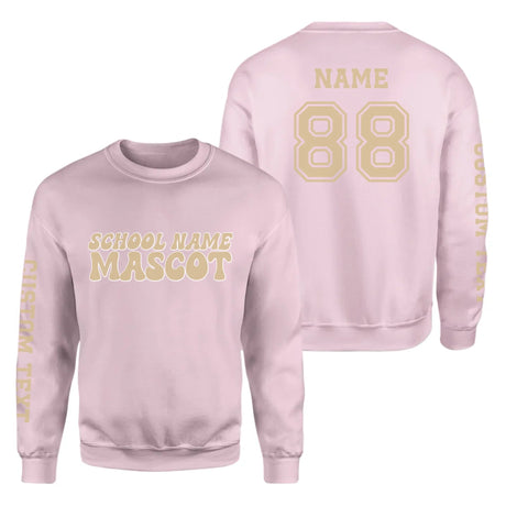 Custom School Spirit on a Sweatshirt With School and Mascot Name With Retro Design on a Sweatshirt