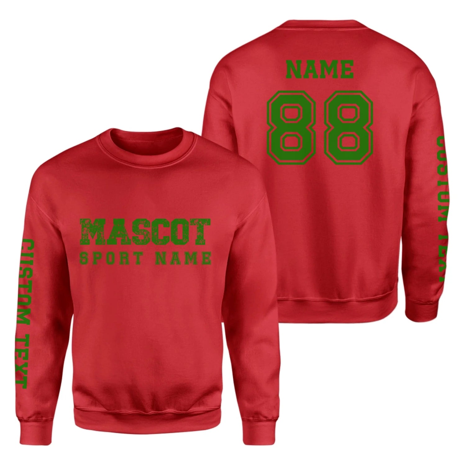 Custom School Spirit on a Sweatshirt With Mascot and Sport with Grunge and Classic Design on a Sweatshirt