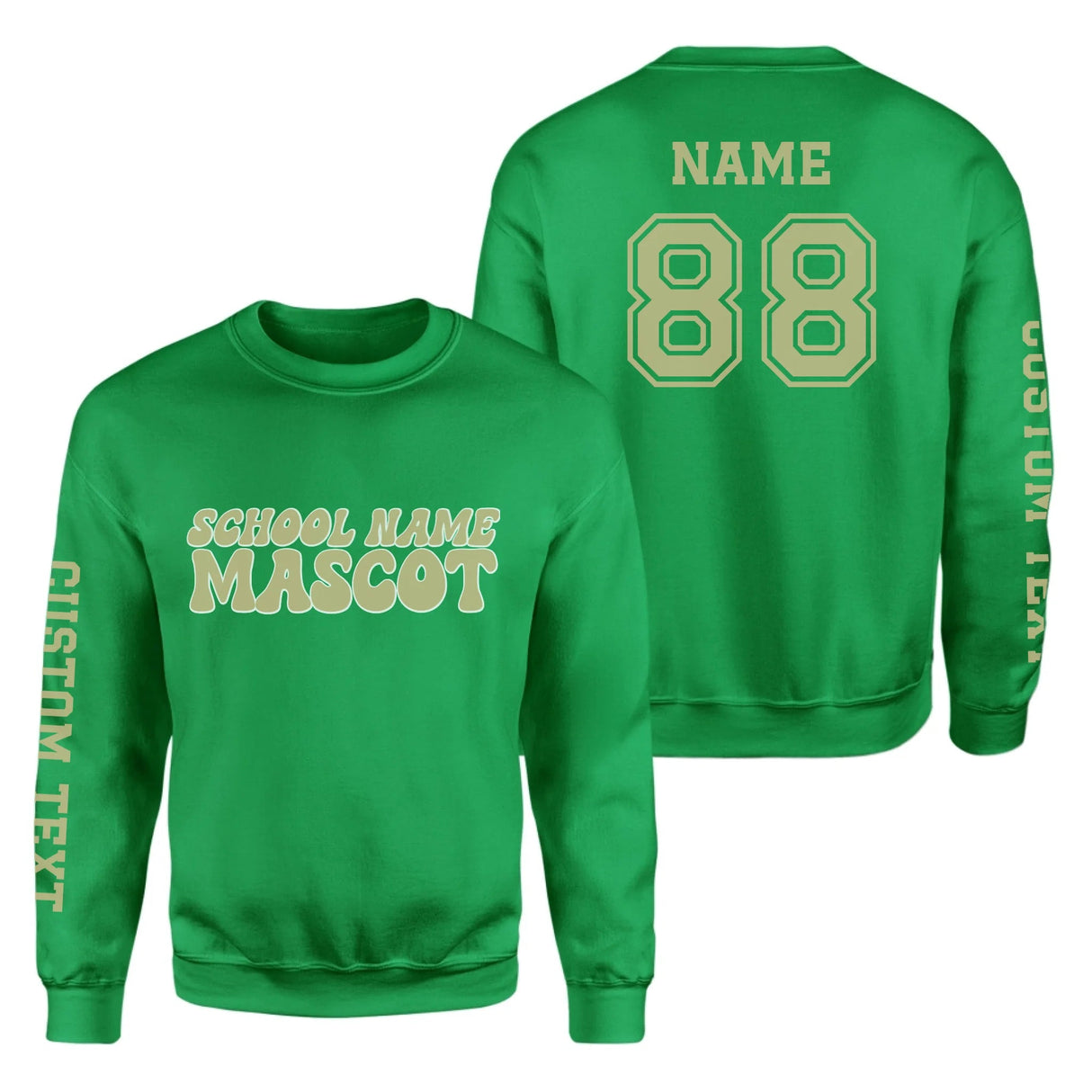 Custom School Spirit on a Sweatshirt With School and Mascot Name With Retro Design on a Sweatshirt
