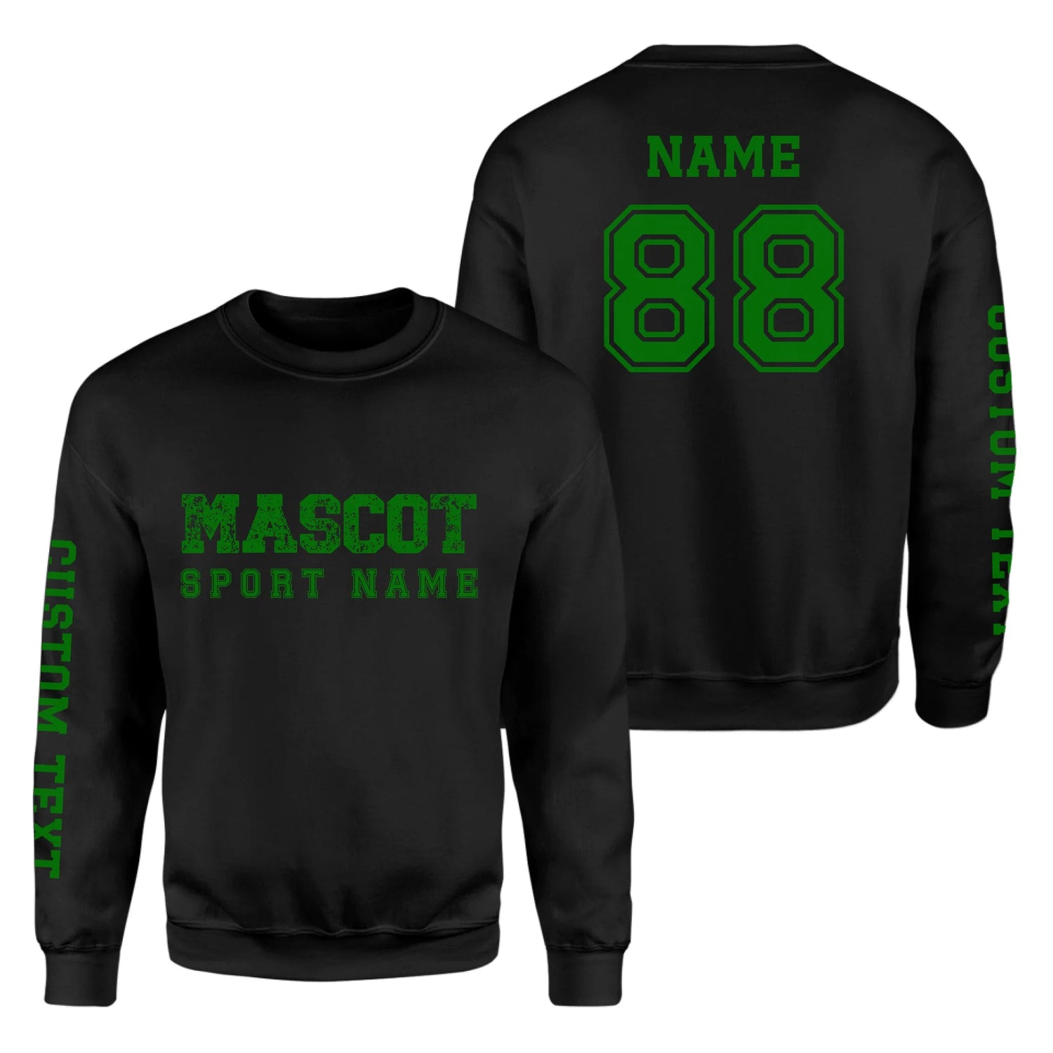 Custom School Spirit on a Sweatshirt With Mascot and Sport with Grunge and Classic Design on a Sweatshirt