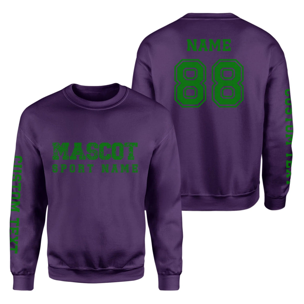Custom School Spirit on a Sweatshirt With Mascot and Sport with Grunge and Classic Design on a Sweatshirt