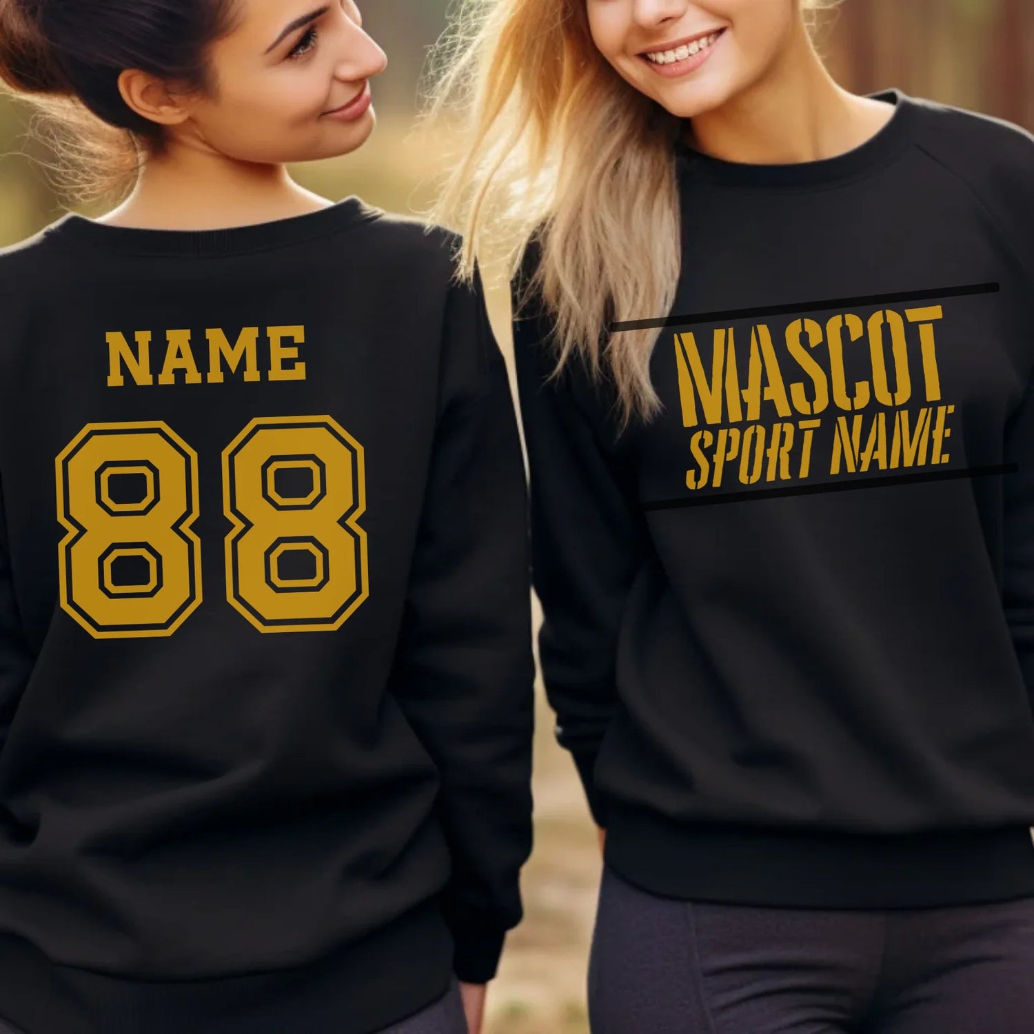 Custom School Spirit on a Sweatshirt With Mascot and Sport With Stencil Design on a Sweatshirt