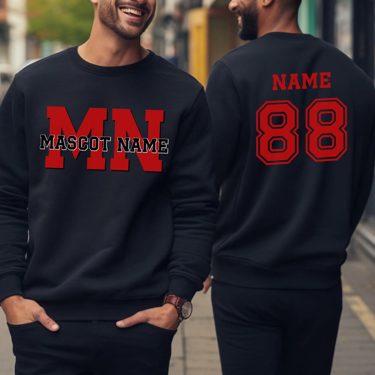 Custom School Mascot on a Sweatshirt With Initials and Mascot Name on a Sweatshirt