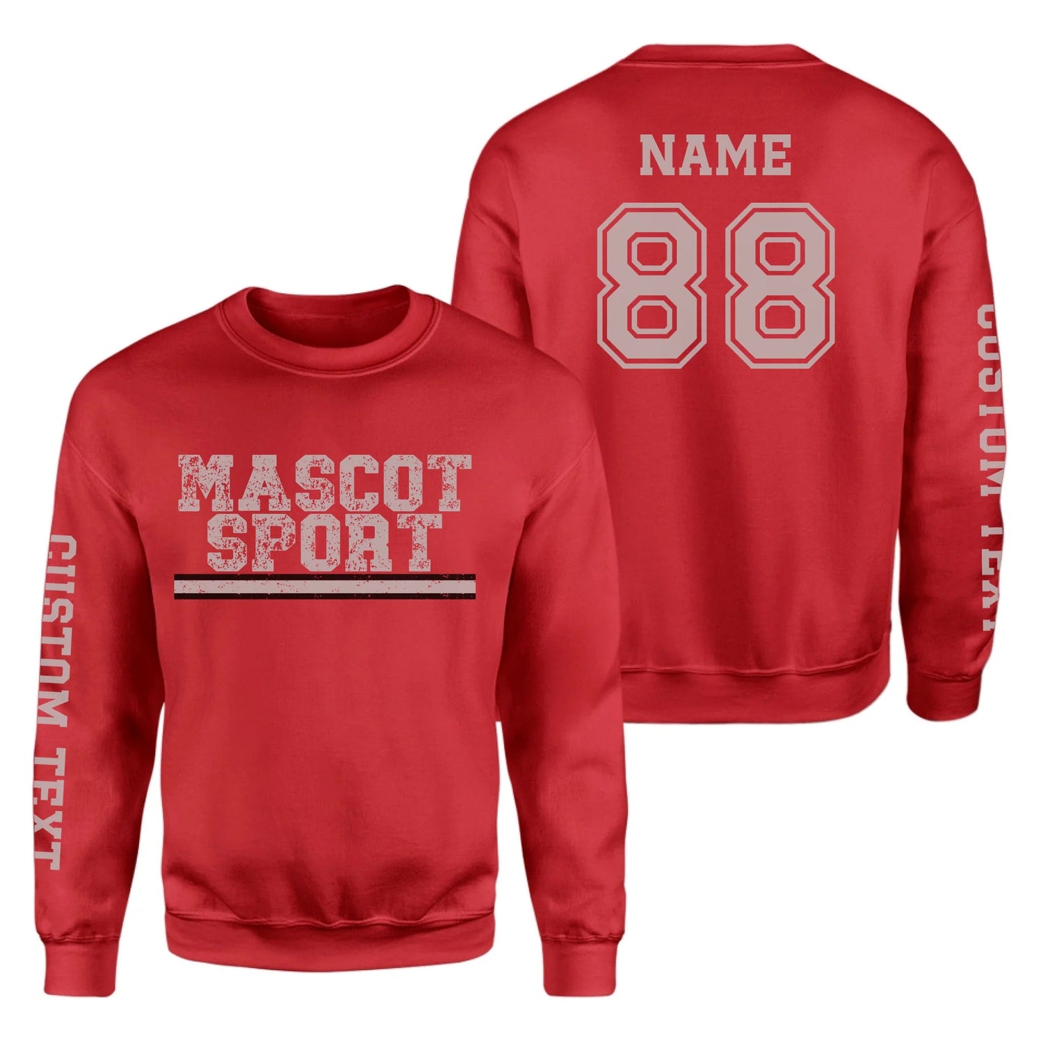 Custom School Spirit on a Sweatshirt With Mascot and Sport with Grunge Design on a Sweatshirt