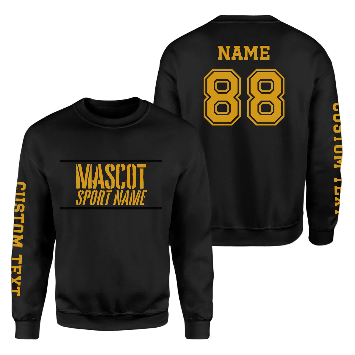 Custom School Spirit on a Sweatshirt With Mascot and Sport With Stencil Design on a Sweatshirt